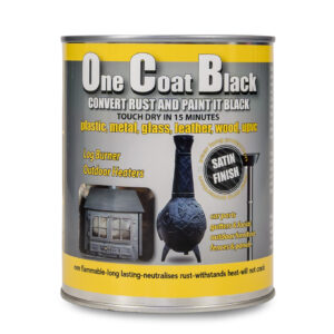 One Coat Black - Satin Rust Converter Paint - 1 Litre