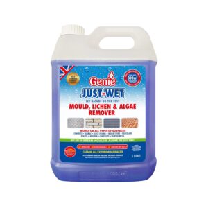 Genie Just-Wet 5 Litre Outdoor Cleaning Solution, Mould, Lichen & Algae Remover, Black Mould Remover, Bleach Free