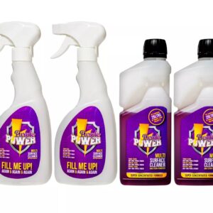 PURPLE POWER CLEANING SOLUTION PACK - 2 x 500ml concentrate solution + 2 Mixer Bottles OFFICIAL MANUFACTURER - AS SEEN ON TV