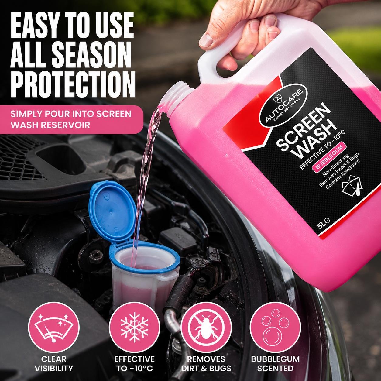 Autocare Screenwash Bubblegum scented - 2 x 5L Ready-to-use - Image 4